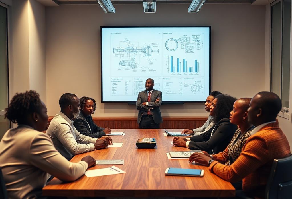 Wombili Blessing leadership team in a strategy meeting